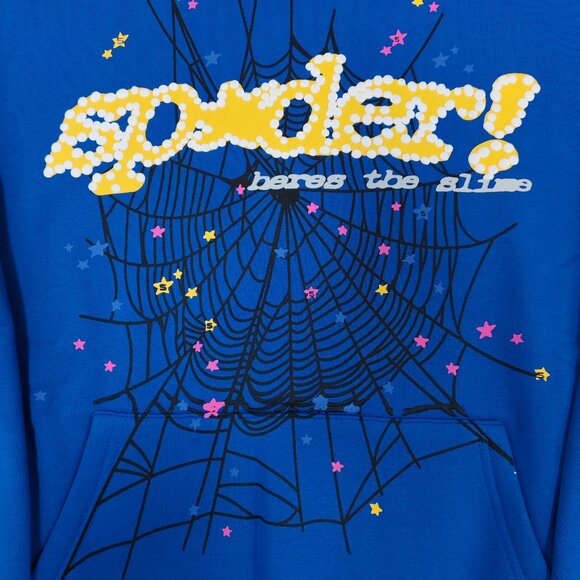 Spider Hoodie P*NK V2 Marina Blue Sizes Small, Medium and Large - Picture 3 of 5